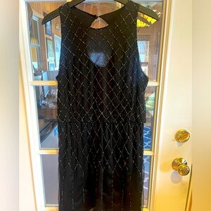 Liliana black dress with beaded accents- size 12-EUC